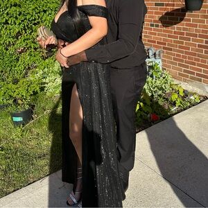 Fashion Nova sequence prom dress with slit